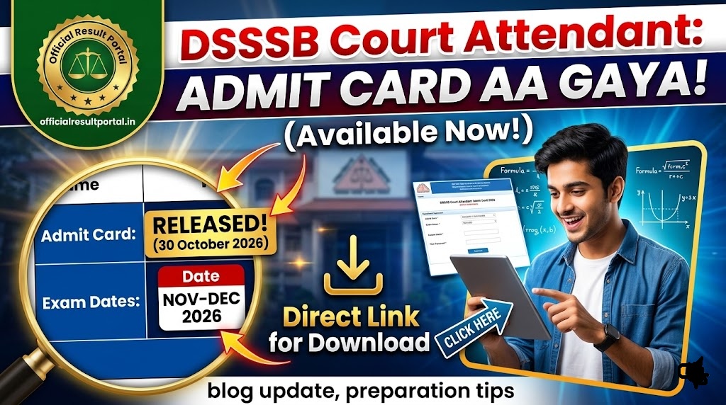 DSSSB Court Attendant Admit Card 2026 Download Direct Link