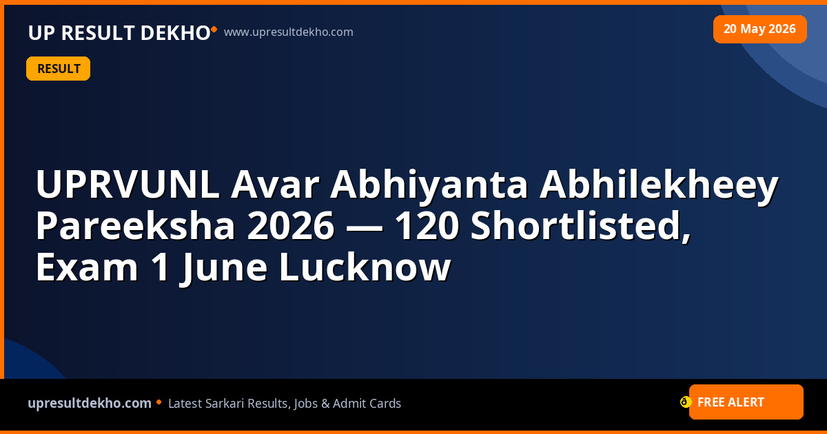 UPRVUNL Avar Abhiyanta Shortlist 2026" — Red+Yellow bold text